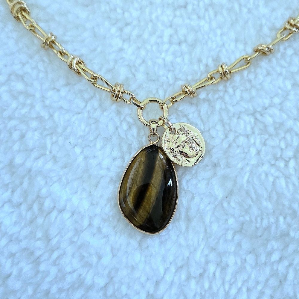 Song🎶 of Style Tiger's🐅 Eye👁 and Helios God of Sun🌞 Necklace - NWT